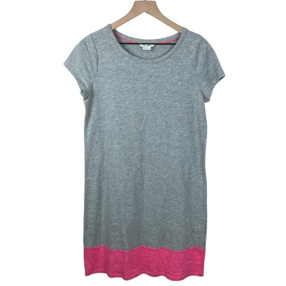 Boden Womens Gray Pink Colorblock Knee Length Short Sleeve T Shirt Dress Size 6